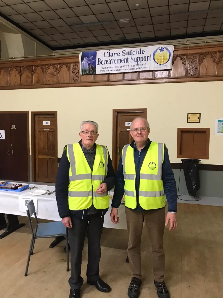 Two community volunteers at Clare Suicide Bereavement Support event held in Labasheeda Hall