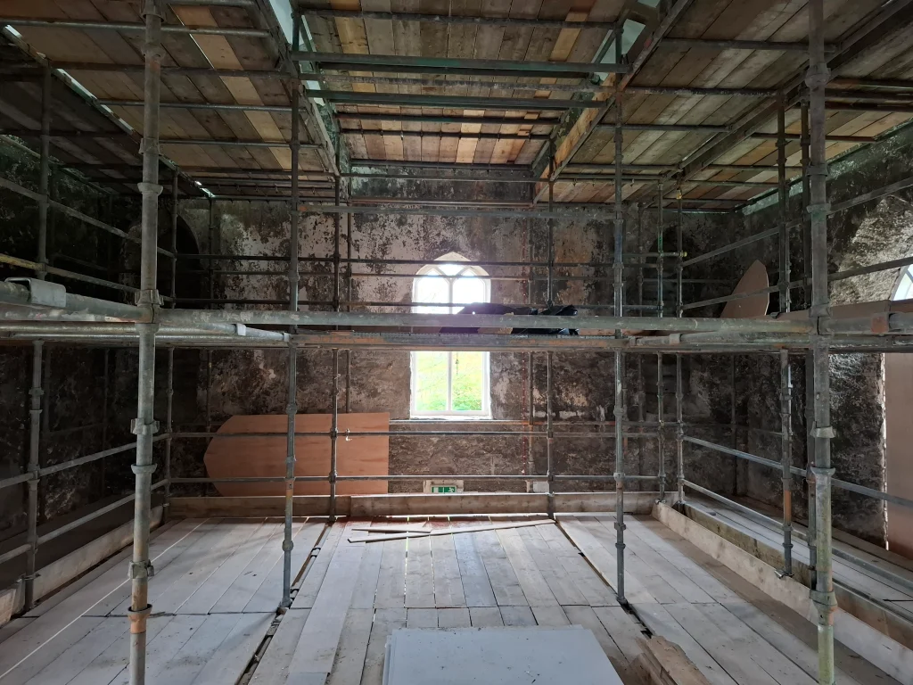 View from inside Labasheeda hall during renovations
