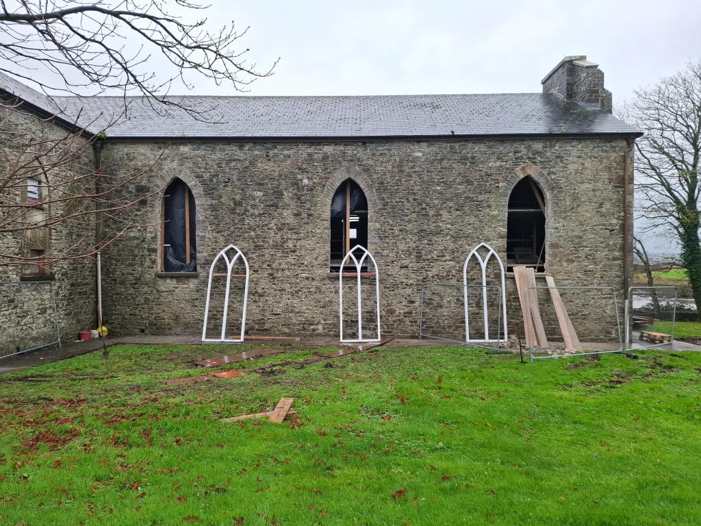 New windows being installed at Labasheeda Hall